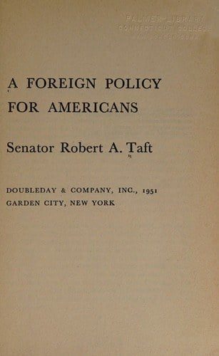 Cover of A Foreign Policy for Americans