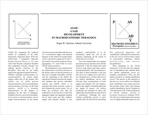 Cover of "ASAD: A Sad Development in Macroeconomic Pedagogy"