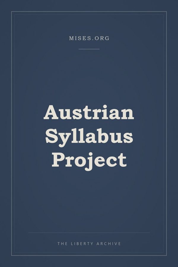 Cover of Austrian Syllabus Project