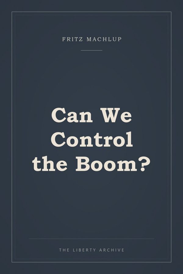 Cover of Can We Control the Boom?