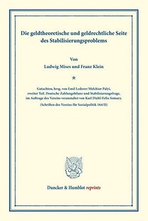 Cover of Die geldtheoretische Seite des Stabilisierungsproblems