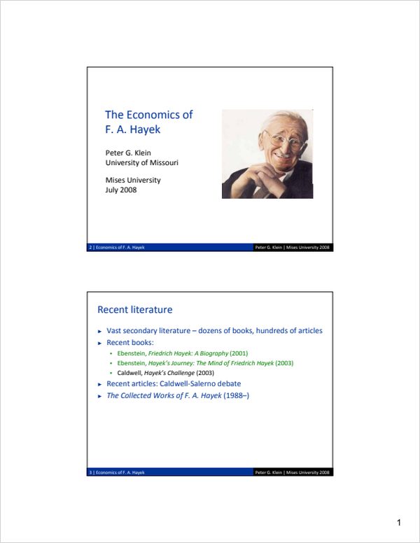 Cover of Economics of F. A. Hayek