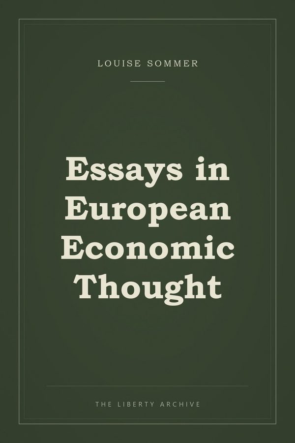 Cover of Essays in European Economic Thought