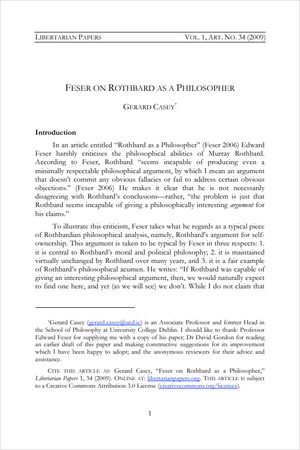 Cover of Feser on Rothbard as a Philosopher