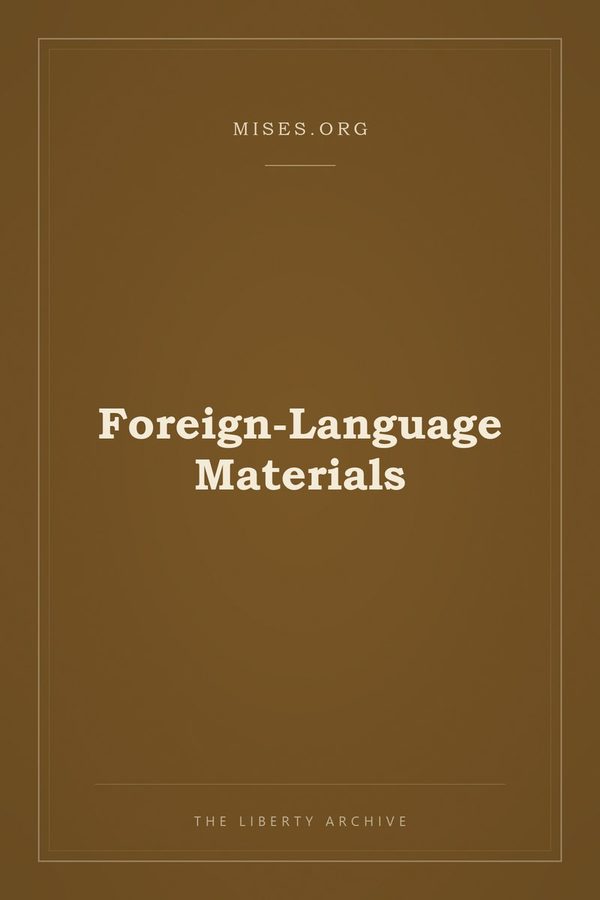 Cover of Foreign-Language Materials