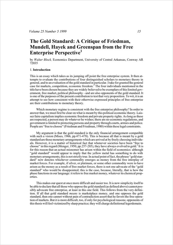 Cover of "Gold Standard: A Critique of Friedman, Mundell, Hayek, and Greenspan, The"