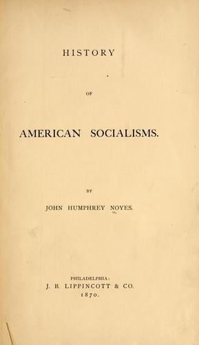 Cover of History of American Socialisms