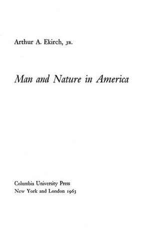 Cover of Man and Nature in America