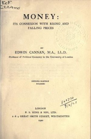 Cover of Money: Its Connexion with Rising and Falling Prices