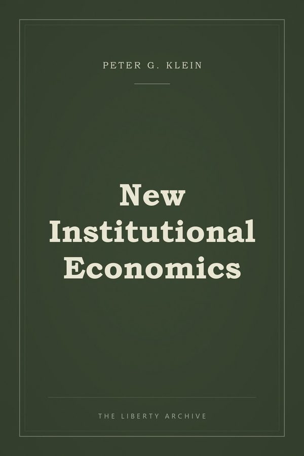 Cover of "New Institutional Economics"