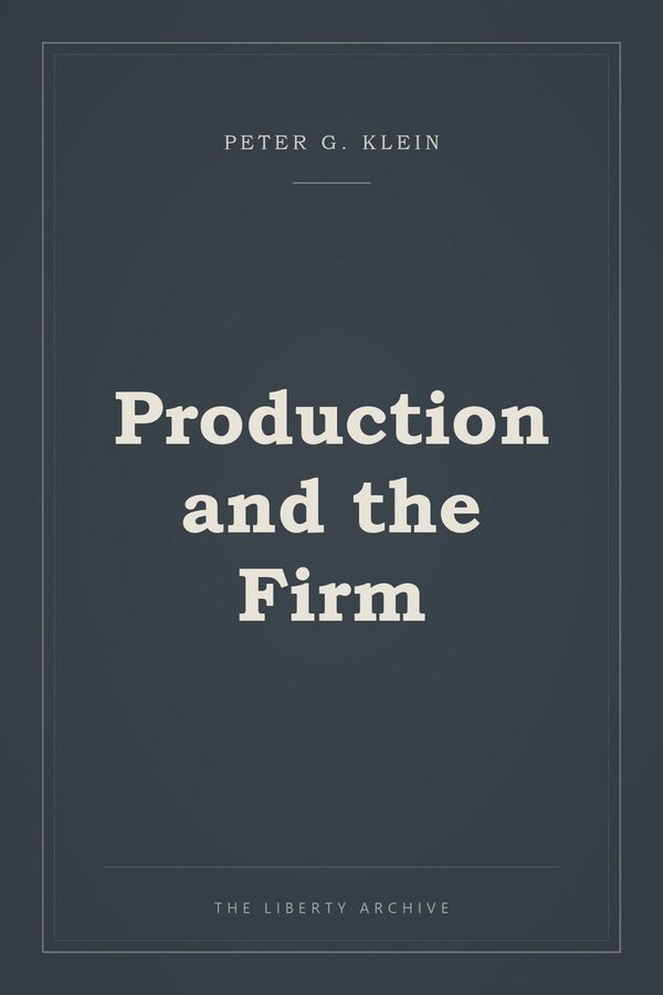 Cover of Production and the Firm