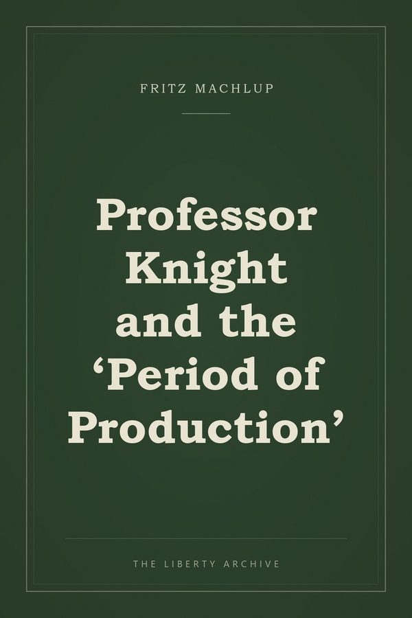 Cover of "Professor Knight and the 'Period of Production'"