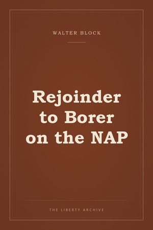 Cover of Rejoinder to Borer on the NAP