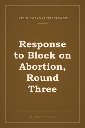 Cover of Response to Block on Abortion, Round Three
