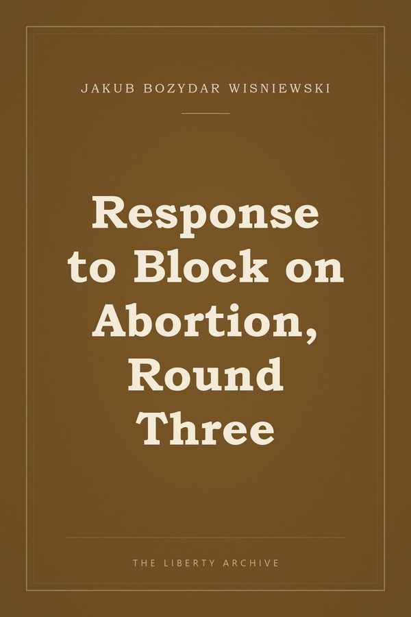 Cover of Response to Block on Abortion, Round Three