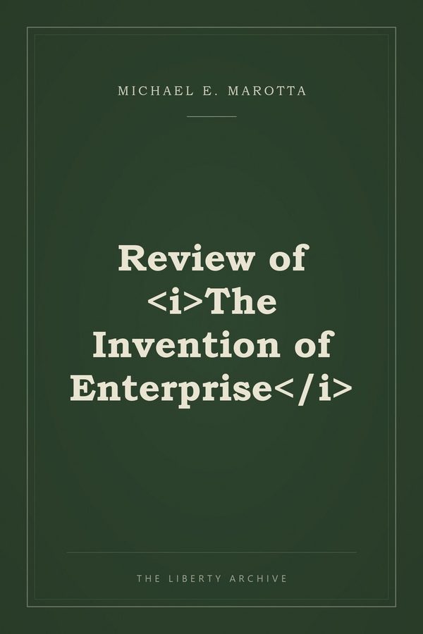 Cover of Review of <i>The Invention of Enterprise</i>