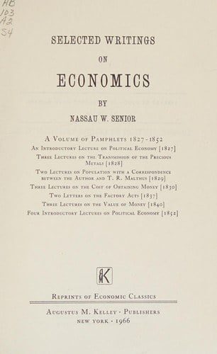 Cover of Selected Writings on Economics