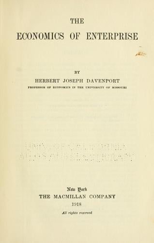 Cover of The Economics of Enterprise