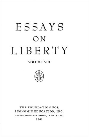 Cover of The Freeman 1961, Vol. VIII
