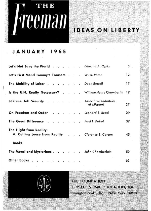 Cover of The Freeman 1965