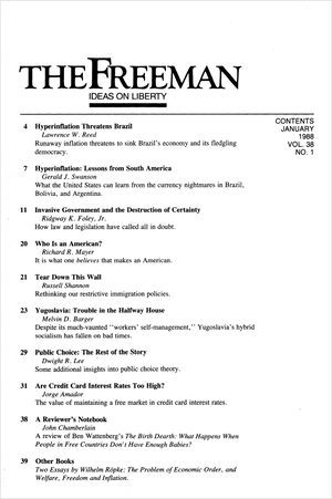 Cover of The Freeman 1988