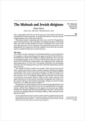 Cover of "The Mishnah and Jewish Dirigisme"