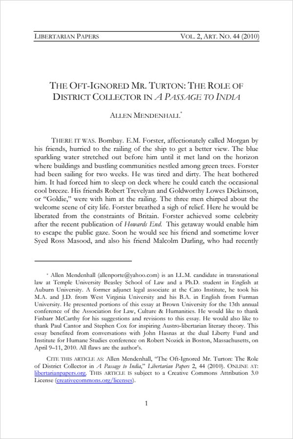 Cover of The Oft-Ignored Mr. Turton: The Role of District Collector in A Passage to India
