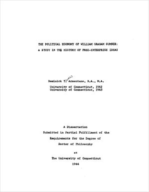 Cover of The Political Economy of William Graham Sumner: A Study in the History of Free-Enterprise Ideas