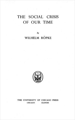 Cover of The Social Crisis of Our Time
