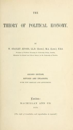 Cover of The Theory of Political Economy